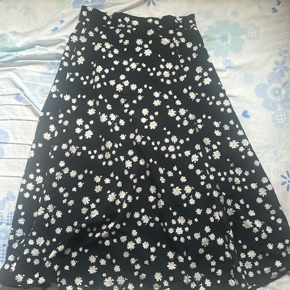 SHEIN Floral Print Split Thigh Skirt